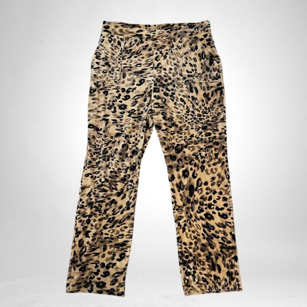 JUICY By Juicy Couture Velour Mid Rise Straight Cheetah Pants, NEW! Size XXL